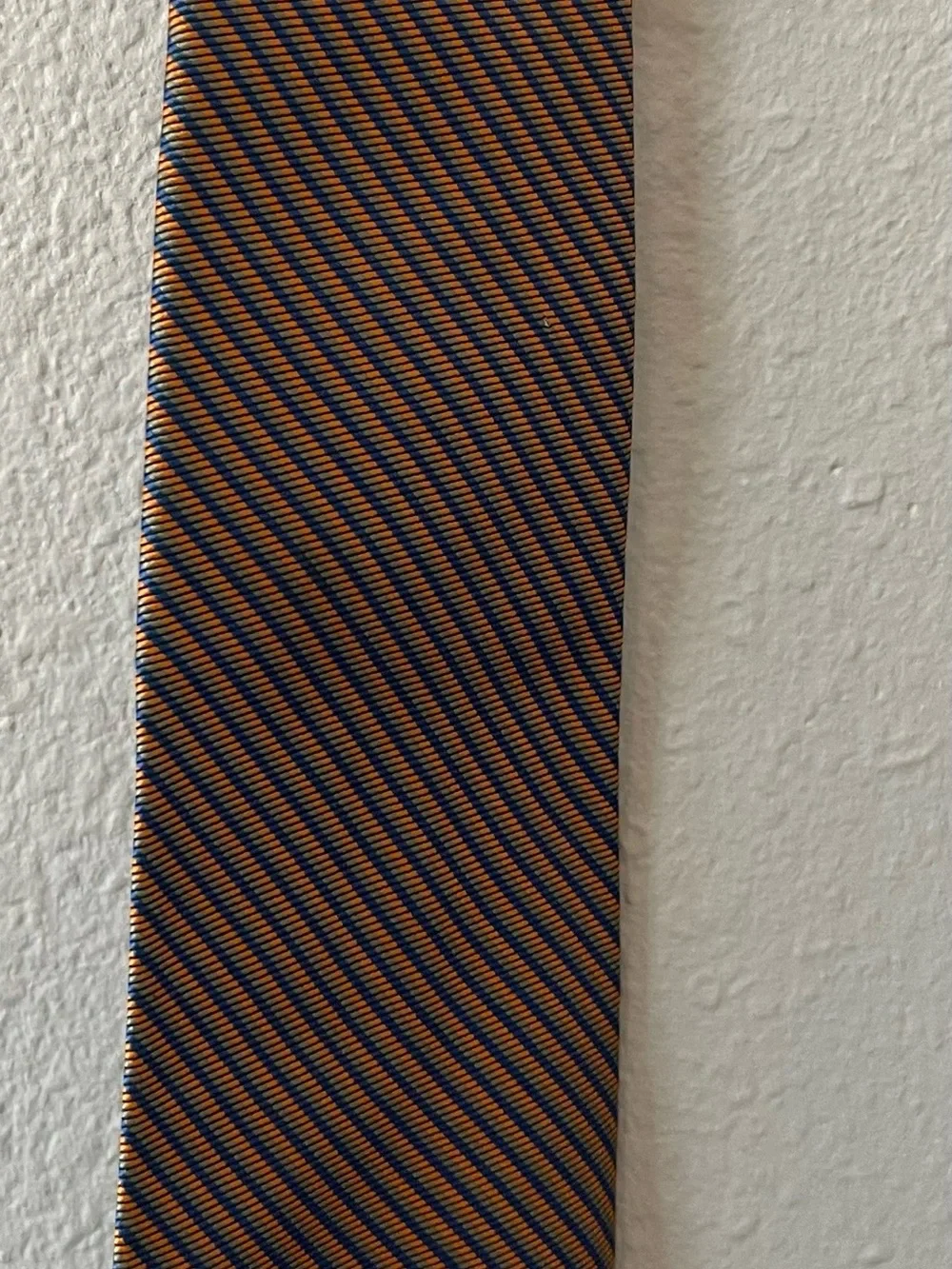 Christian Dior Men’s All Silk Blue Orange Striped Neck Tie Vintage Barth’s